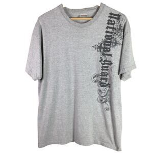 Retro National Guard Floral T Shirt Gray Black Large